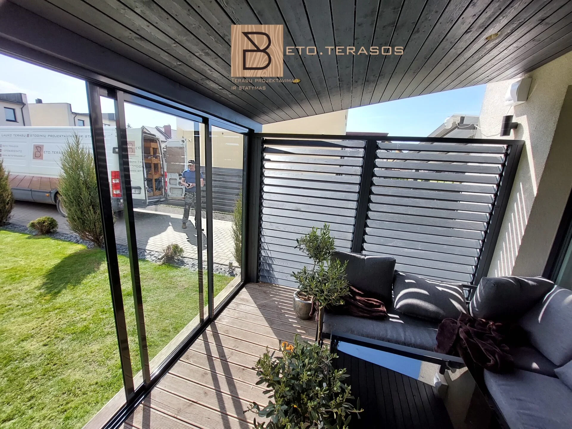 Terasų stiklinimo pavyzdys