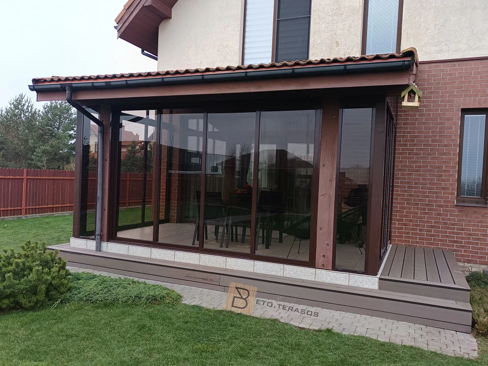 Terasų stiklinimo pavyzdys