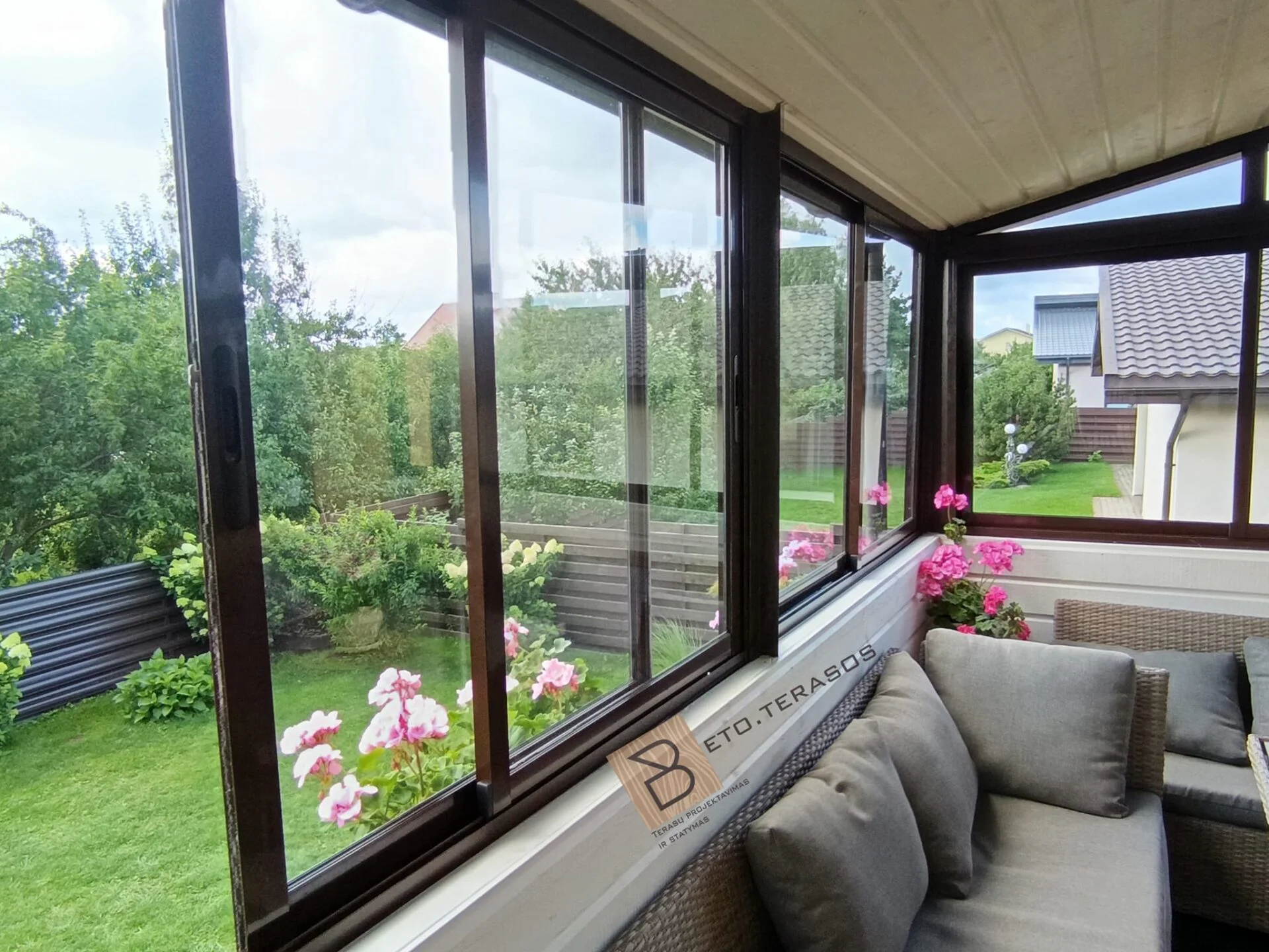 Terasų stiklinimo pavyzdys