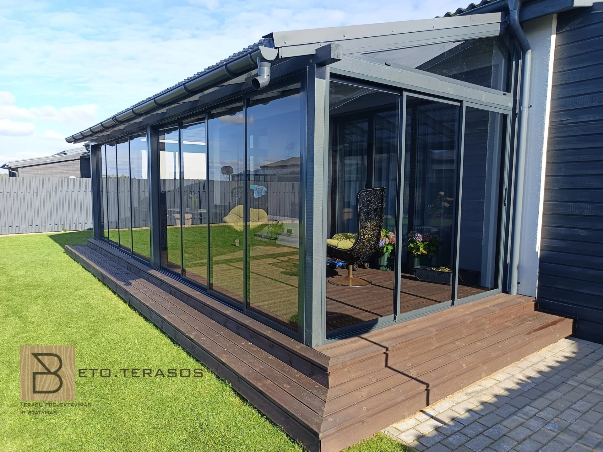 Terasų stiklinimo pavyzdys