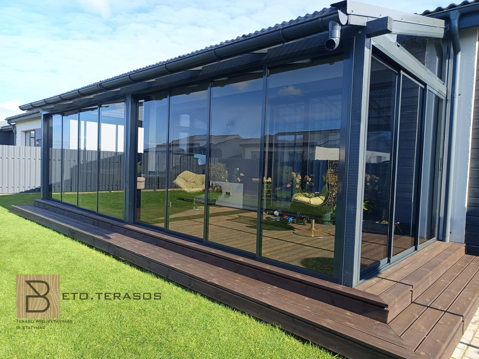 Terasų stiklinimo pavyzdys