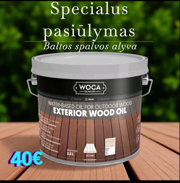 Alyva terasai su pigmentu Woca Exterior Oil 2,5 l