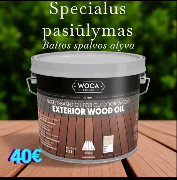 Alyva terasai su pigmentu Woca Exterior Oil 2,5 l